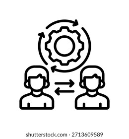 Ilustración vectorial de línea de iconos de gestión de cambios