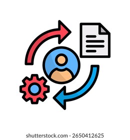 Change Management Icon Lineal Color Vector Illustration