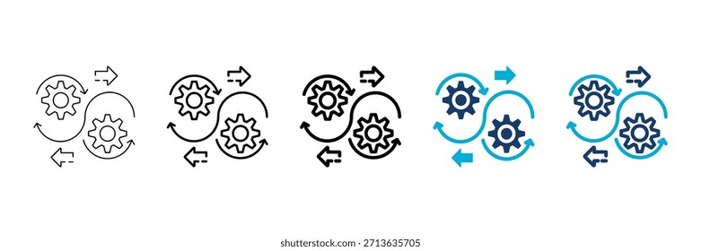 Conjunto de iconos de gestión de cambios que consta de varios estilos Ilustración vectorial