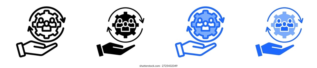 Conjunto de iconos de administración de cambios Colección de estilos múltiples
