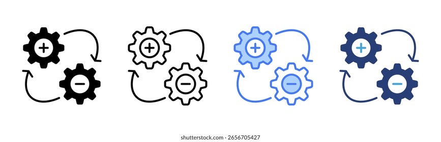 Colección de varios estilos de la hoja de iconos de Change Management