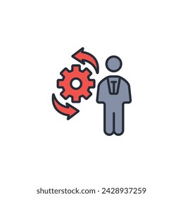 change management icon. vector.Editable stroke.linear style sign for use web design,logo.Symbol illustration.