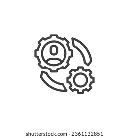 Change Management line icon. linear style sign for mobile concept and web design. Project manager outline vector icon. Symbol, logo illustration. Vector graphics