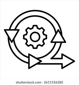 Change Management Line Icon Vector Illustration