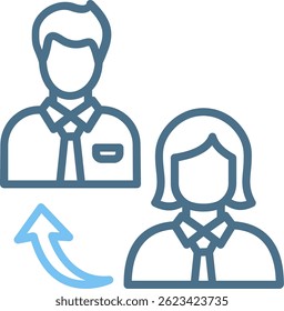 Change Management Line Two Colour Icon