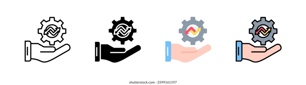 Change Management Multi Style Icon Set Vector