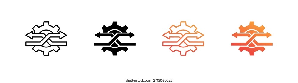 Colección de conjunto de iconos de varios estilos de administración de cambios