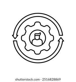 Icono de esquema de gestión de cambios, Ilustración vectorial