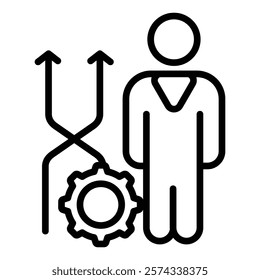 Change Management Outline Icon Vector Illustration