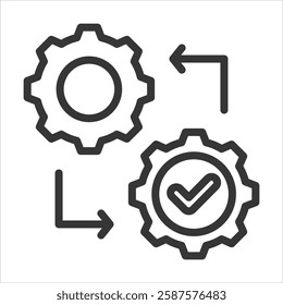 Change Management Outline Icon Vector Illustration