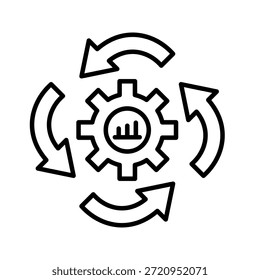 Ilustración vectorial de iconos de esquema de gestión de cambios