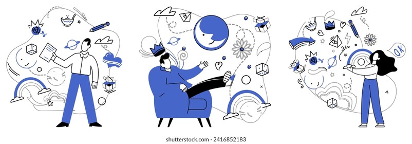 Change management vector illustration. Progress in business strategy is golden path leading to treasure chest change management Occupational perfection is sweet fruit harvested from orchard meticulous