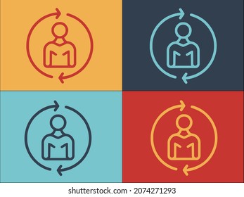 Change Manager Logo Template, Simple Flat Icon of concept,business,change