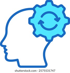 Change Mind Icon Blue Color Vector Illustration