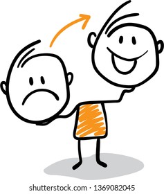 
change minds Doodle style vector illustration object isolated hand draw