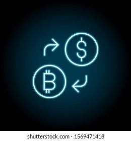 Change, money blue neon icon. Simple thin line, outline vector of saving money icons for ui and ux, website or mobile application
