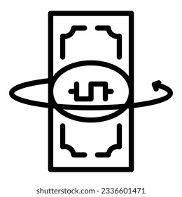 Cambiar el vector de contorno del icono de dinero. Enviar pago. Cartera bancaria