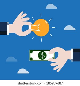 change money with ideas vector art