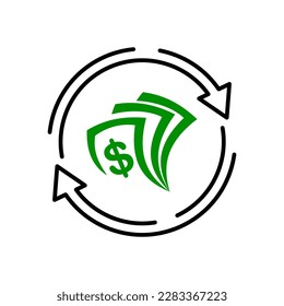 Change money line icon. Currency exchange sign. Transfer payment symbol.