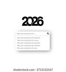 Cambio a un nuevo negocio futuro brillante, superar la dificultad de negocio. Hombre de negocios salta sobre la brecha anual de 2025 a 2026. Ilustración vectorial plana