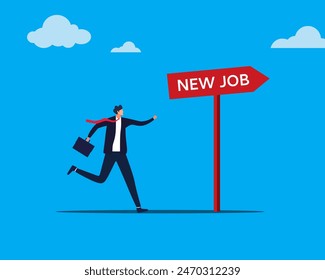 Change to a new job, career or opportunity, new challenges for success, upgrades or advancements, employment concepts, employees of employers who carry bags of change to new employment opportunities.