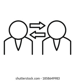 Change office worker icon. Outline change office worker vector icon for web design isolated on white background