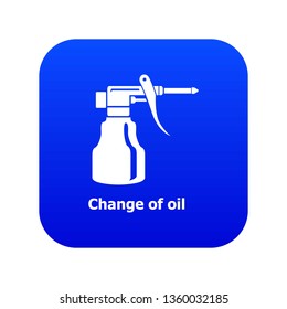 Change oil icon blue vector isolated on white background