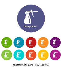 Change oil icons color set vector for any web design on white background
