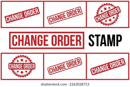 Change Order Rubber Stamp Set Vector