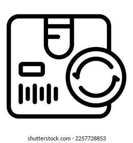 Change parcel icon outline vector. Delivery box. Store order