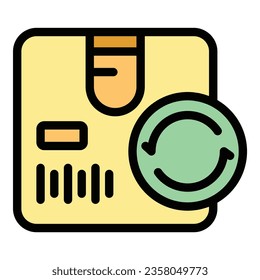 Change parcel icon outline vector. Delivery box. Store order color flat