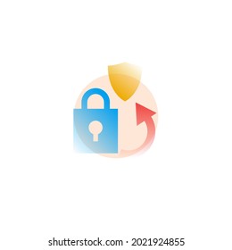 Cambiar contraseña. Icono del vector en el estilo de gradiente