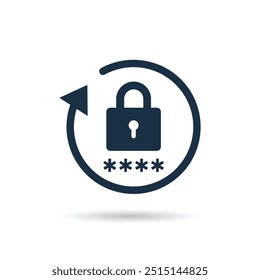 Change password vector icon. Reset password icon. Lock reload icon 