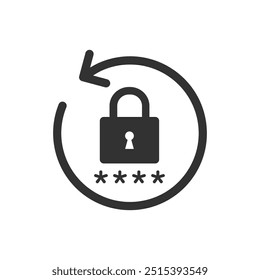 Alterar ícone de vetor de senha. Ícone Redefinir senha. Bloquear ícone de recarregamento