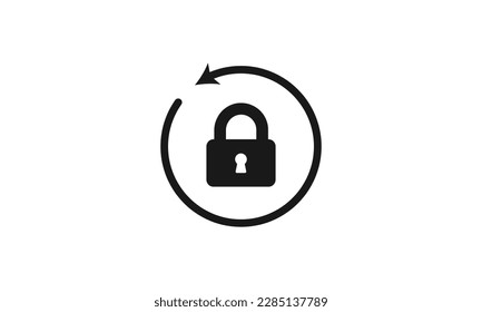 Change password vector icon ,Round lock reload icon