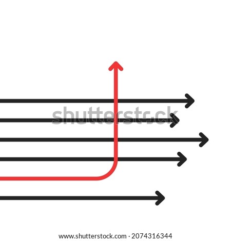 change path or way for unique experience. concept of easy competition or big advantage or change game. minimal trend modern graphic simple motivation or visionary design web element isolated on white