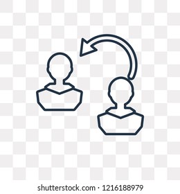 Change personal vector outline icon isolated on transparent background, high quality linear Change personal transparency concept can be used web and mobile