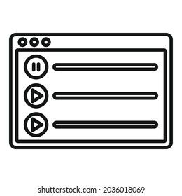 Change playlist icon outline vector. Music song. Application list