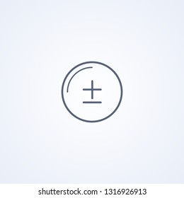 Change positive number, vector best gray line icon on white background, EPS 10
