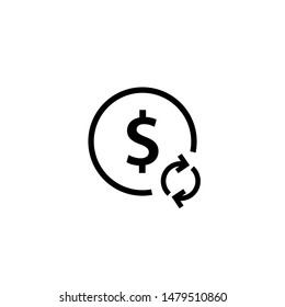Change price outline icon. Clipart image isolated on white background