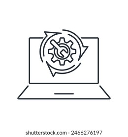 Change process setting, configuration.  Optimize system, adapt potential .Vector linear icon isolated on white background.