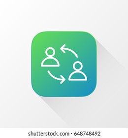 Change Profile application for mobile phone. Line flat vector icon, button and website design. Illustration isolated on white background. EPS 10 design, logo, app, infographic.