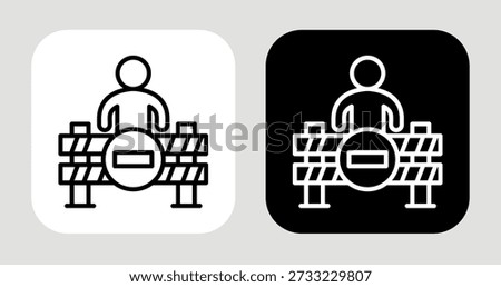 Change Resistance Icon In Black and White Line Style