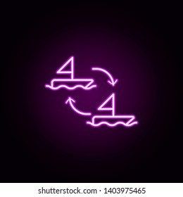 change of sails neon icon. Elements of transportation set. Simple icon for websites, web design, mobile app, info graphics