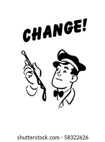 Change - Service Station Mechanic - Retro Clip Art