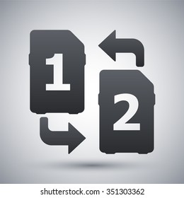 Change SIM cards icon, stock vector