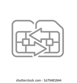 Change SIM Cards Line Icon. Phone Number Transfer, Different Accounts For Mobile Card Symbol