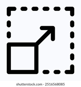 Change Size Icon, Resize, Expand Picture, Isolated Lineal Vector Icon.