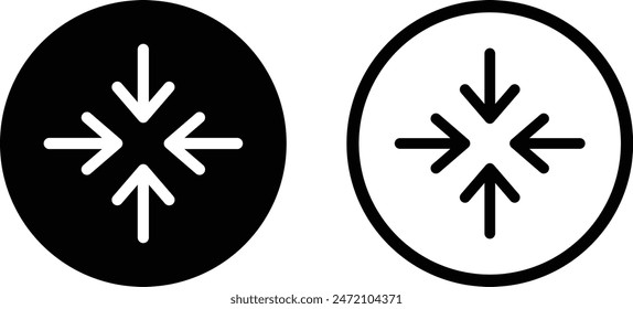 Change size icon set in two styles . Customize icon vector . Meeting point icon