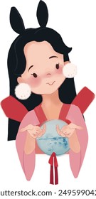 Chang'e sky lantern moon full moon grapefruit rabbit jade rabbit barbecue teapot mortar lantern moon viewing moon cakes fireworks